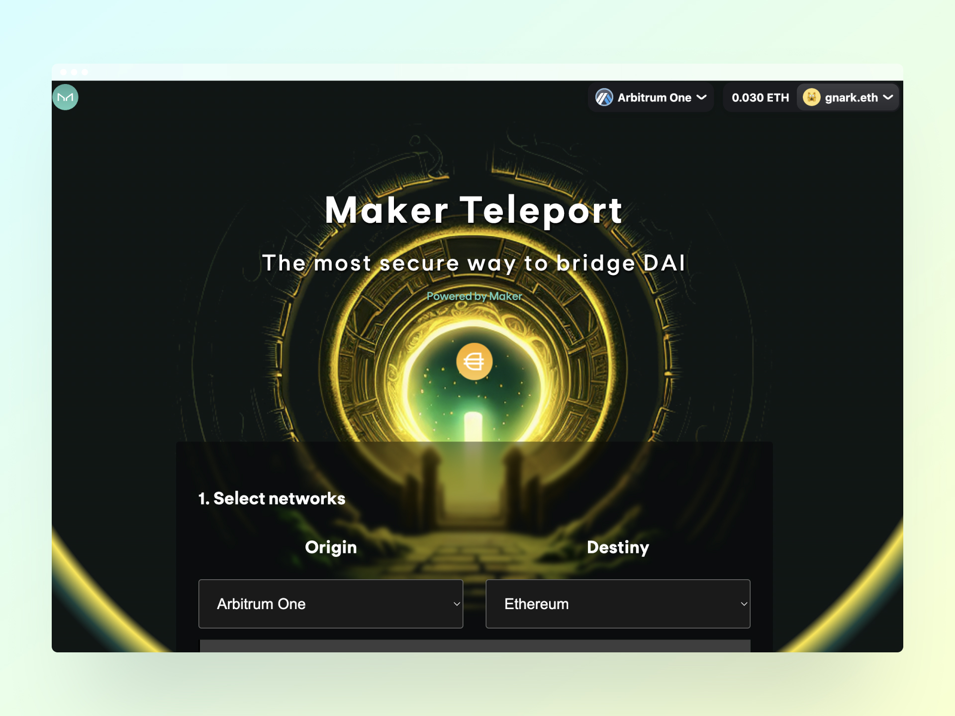 Maker teleport UI